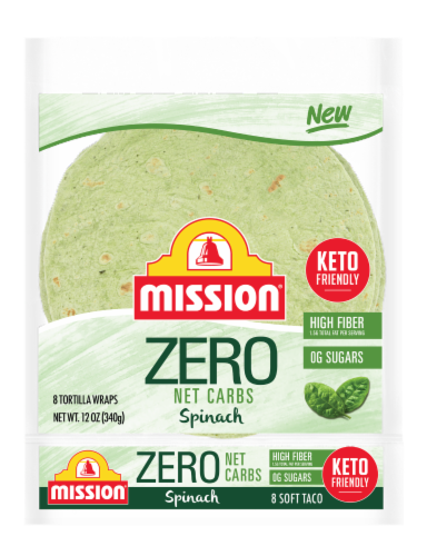 Mission® Zero Net Carb Spinach Tortillas Perspective: front