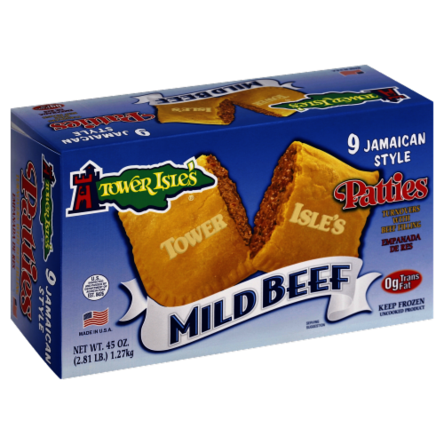 Tower Isle's Mild Beef Patties Perspective: front