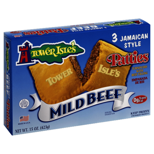 Tower Isle's Mild Beef Patties Perspective: front
