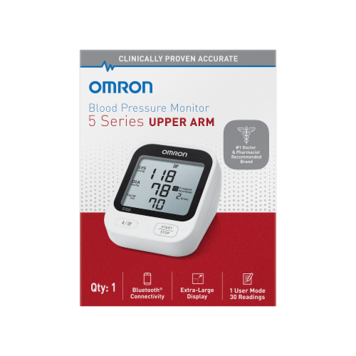 Omron 5 Series Upper Arm Blood Pressure Monitor Perspective: front