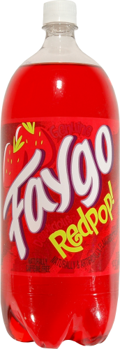 Faygo Red Soda Bottle Perspective: front