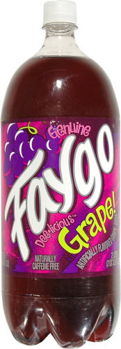 Faygo Grape Soda Bottle Perspective: front