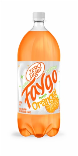 Faygo Zero Sugar Orange, 2 Liter Bottle Perspective: front