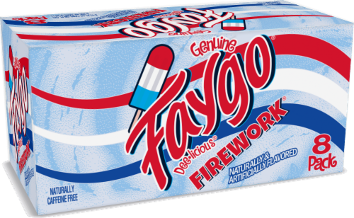 Faygo® Firework® Cherry Lime & Blue Raspberry Soda Cans Perspective: front