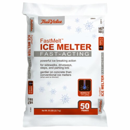 Compass Minerals 225513 50 lbs True Value Fast Melt Ice Melter Perspective: front