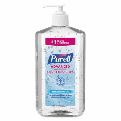 Purell Advanced Refreshing Gel Hand Sanitizer, 20 oz Pump Bottle, Each Perspective: front