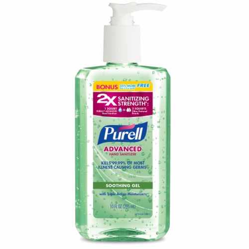 PURELL Advanced Hand Sanitizer Soothing Gel with Aloe and Vitamin E Perspective: front