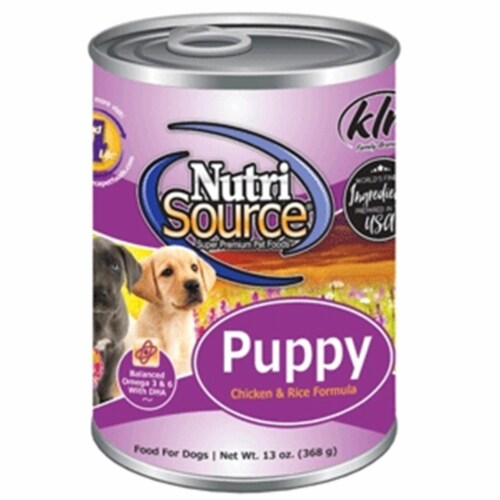 Nutrisource TU04001 12 & 13 oz Chicken & Rice Large Breed Puppy Canned Dog Food Perspective: front