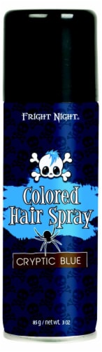 Fright Night® Cryptic Blue Colored Hair Spray Perspective: front