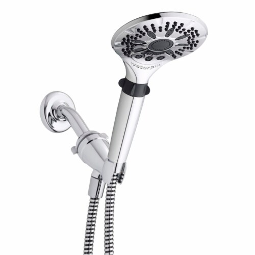 Waterpik PowerSpray Plus Chrome 5 settings Showerhead 1.8 gpm - Total Qty: 1 Perspective: front