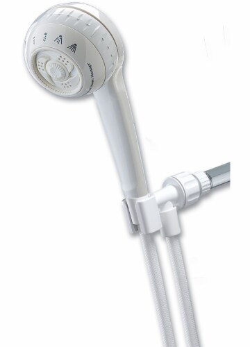 Waterpik® Original Shower Massage Hand Held Showerhead - White Perspective: front