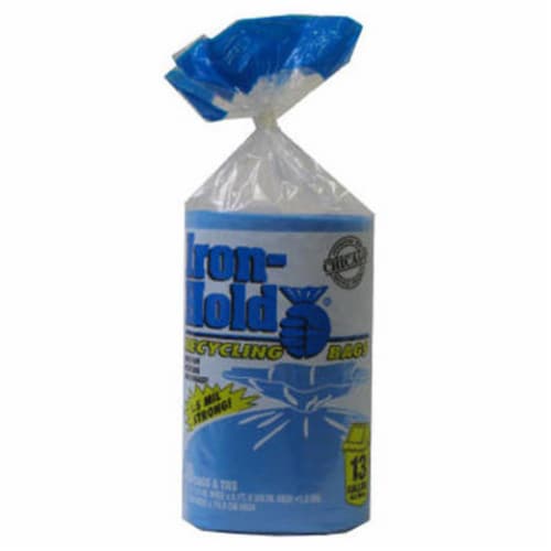 Berry Plastics 618781 30 Count- 13 Gallon- Blue Recycling Bags, 30