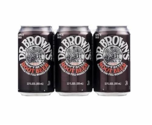 Dr. Brown's® Draft Style Root Beer Cans Perspective: front