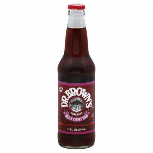 Dr. Brown's Original Black Cherry Soda Perspective: front