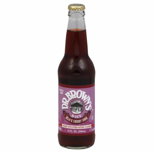 Dr. Brown's Diet Black Cherry Soda Perspective: front