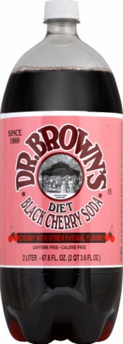 Dr Brown's® Diet Black Cherry Caffeine Free Soda Perspective: front