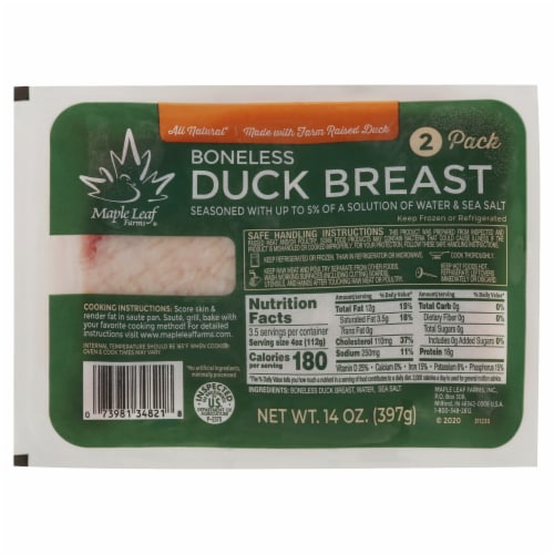 Maple Leaf Farms® All Natural Boneless Duck Breast Perspective: front