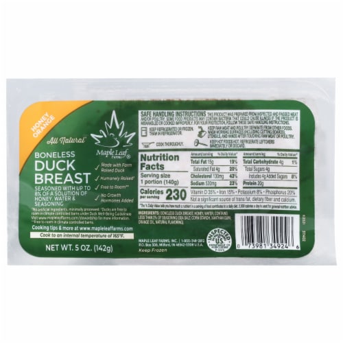 Maple Leaf Farms All Natural Boneless Fresh Duck Breast Perspective: front