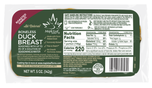 Maple Leaf Farms® All Natural Roasted Garlic Boneless Duck Breast Perspective: front