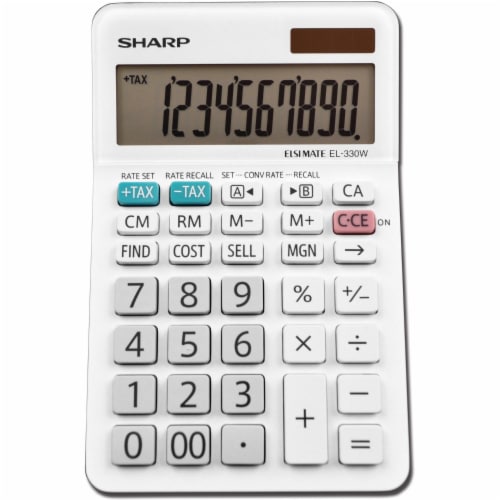 Sharp El-330wb Desktop Calculator, 10-Digit Lcd EL-330WB Perspective: front