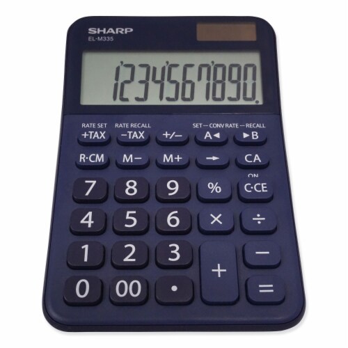 Sharp Elm335bbl Desktop Calculator, 10-Digit Lcd, Blue ELM335BBL Perspective: front