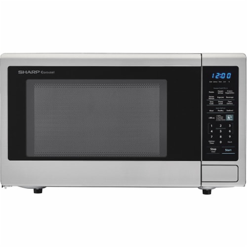 Sharp Carousel 1100 Watt Counterop Stainless Steel Microwave Oven Perspective: front