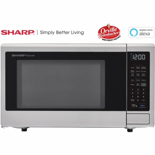 Sharp ZSMC1449FS 1.4 cu. ft. Stainless Steel Microwave Oven with Echo Dots,  Charcoal, 1 - Baker's