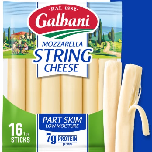 Galbani Part Skim Mozzarella String Cheese Perspective: front