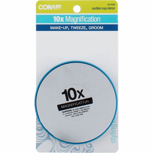 Conair 10x Magnification Suction Cup Mirror Perspective: front