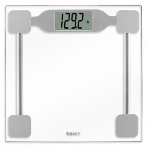 Thinner® by Conair™ Digital Precision Glass Bathroom Scale in Silver, 1