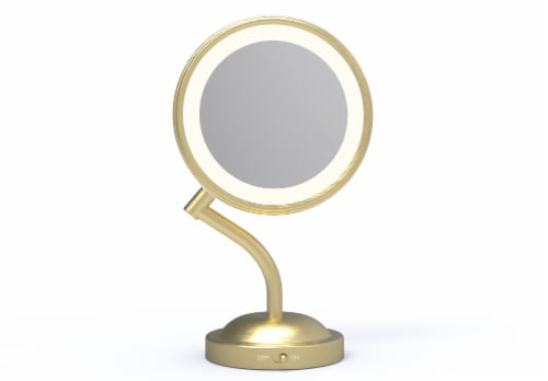 Conair LED Brushed Brass LED Mirror Perspective: front