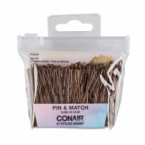 Conair® Brown Bobby Pins with Pouch Perspective: front
