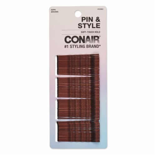 Conair® Pin & Style Soft Touch Brown Bobby Pins Perspective: front