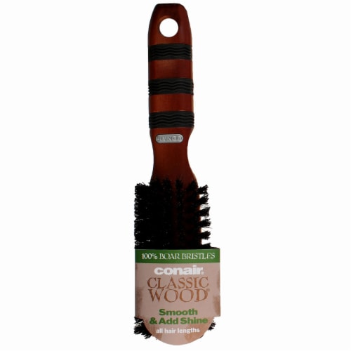 Conair Classic Wood Boar Bristle All-Purpose Hair Brush Perspective: front