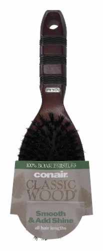 Conair Classic Wood 100% Boar Bristles Hair Brush Perspective: front