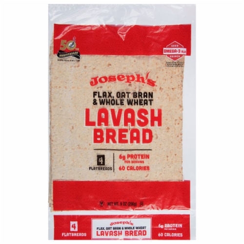 Joseph's™ Flax Oat Bran Whole Wheat Lavash Bread Perspective: front