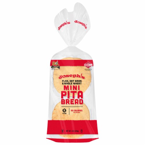 Joseph's™ Flax Oat Bran & Whole Wheat Mini Pita Bread Perspective: front