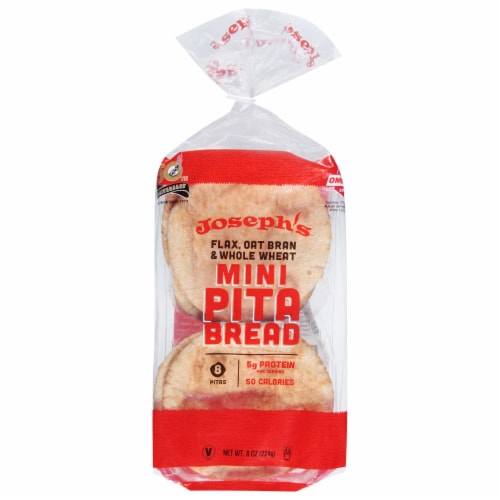Joseph's™ Flax Oat Bran & Whole Wheat Mini Pita Bread Perspective: front