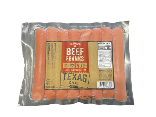 Texas Chili Company Premium Beef Franks Perspective: front