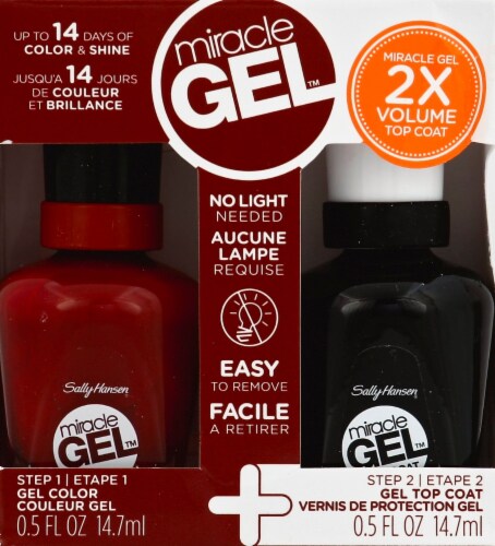Sally Hansen Miracle Gel Color and Top Coat Nail Polish, 2 ct - Food 4 Less