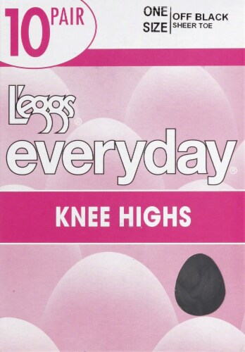 L'Eggs® Everyday Knee Highs - Off Black Perspective: front