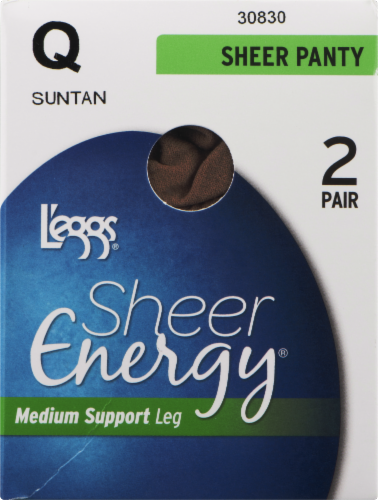 L'eggs® Sheer Energy® Women's Medium Support Leg Sheer Panty Pantyhose - 2  Pack - Suntan, Q - QFC