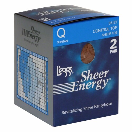 L'eggs Sheer Energy Control Top Pantyhose, Suntan, Size Q