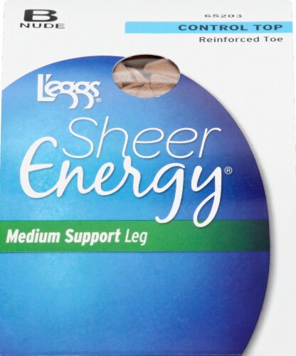 L'Eggs® Sheer Energy® Size B Medium Support Leg Control Top Pantyhose -  Nude, 1 ct - Fred Meyer