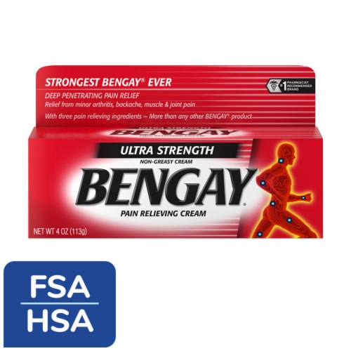 Ultra Strength Bengay Pain Relief Cream Perspective: front