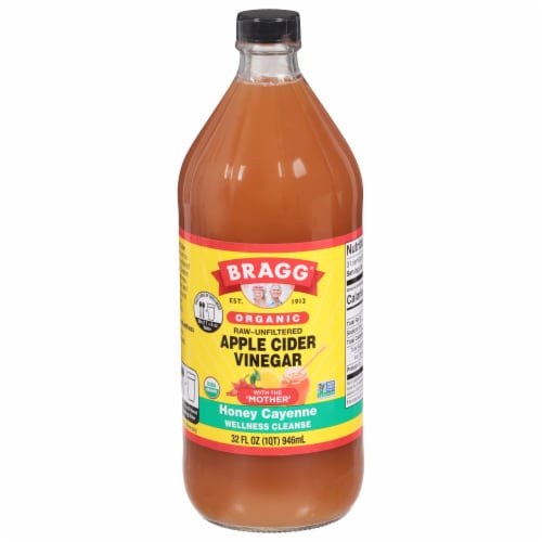 Bragg Apple Cider Vinegar Honey Cayenne Wellness Cleanse Perspective: front