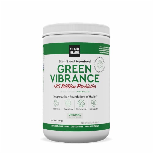 Vibrant Health Original Green Vibrance Drink Powder Perspective: front