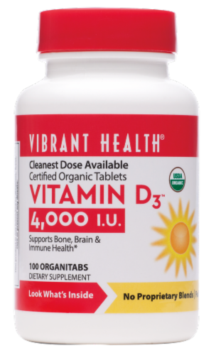 Vibrant Health Vitamin D3 4000 IU Dietary Supplement Perspective: front