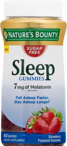 Nature's Bounty Strawberry Flavored Sleep Melatonin Gummies 7mg Perspective: front