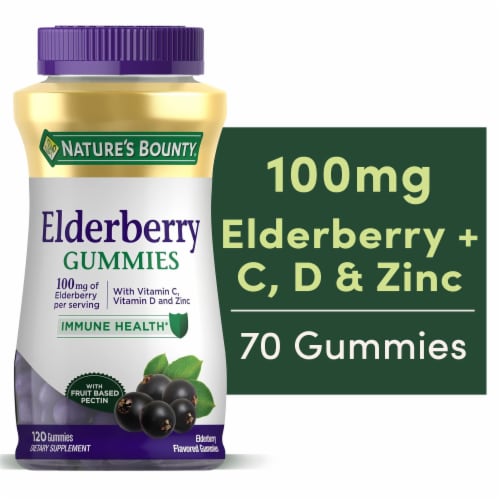 Nature's Bounty Elderberry Immune Support Gummies, 100 Mg Perspective: front